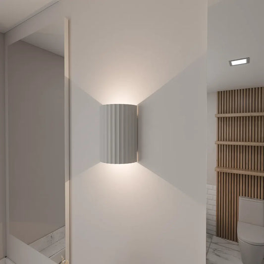 Munia Ribbed Plaster Wall Sconce Light