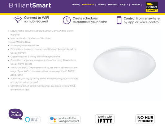 Smart 24W Cordia LED CCT Ceiling Light