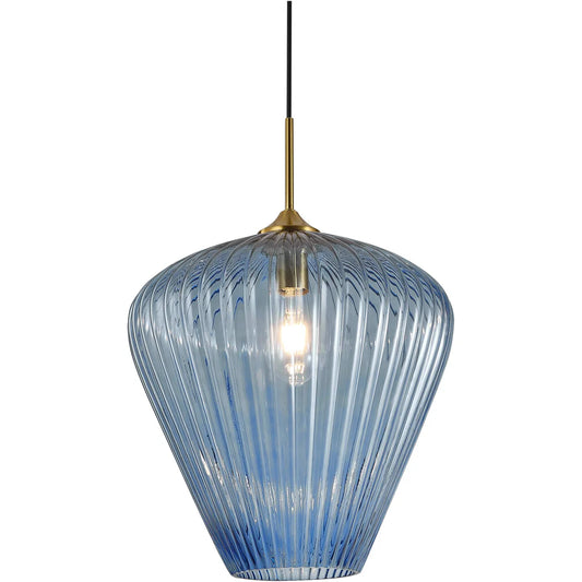 Ribbon Ribbed Glass Pendant Light