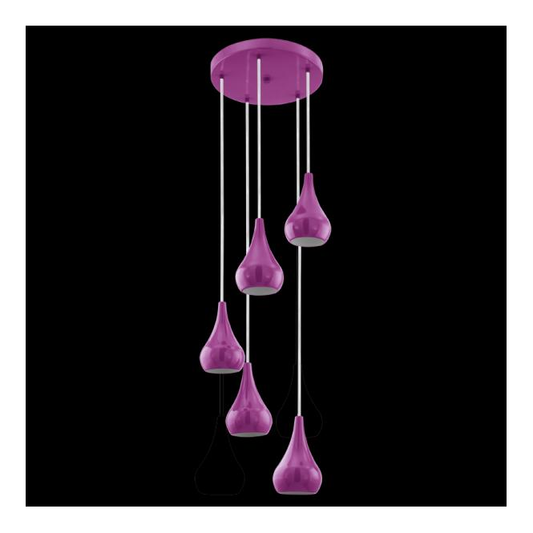 Nibbia Purple 5Lt Cluster Cluster Pendant Light 92946