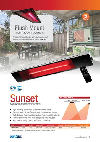 Sunset IP65 Electric Radiant Strip Heater