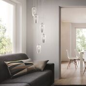 Farsala 5 Light Smoked Glass Pendant