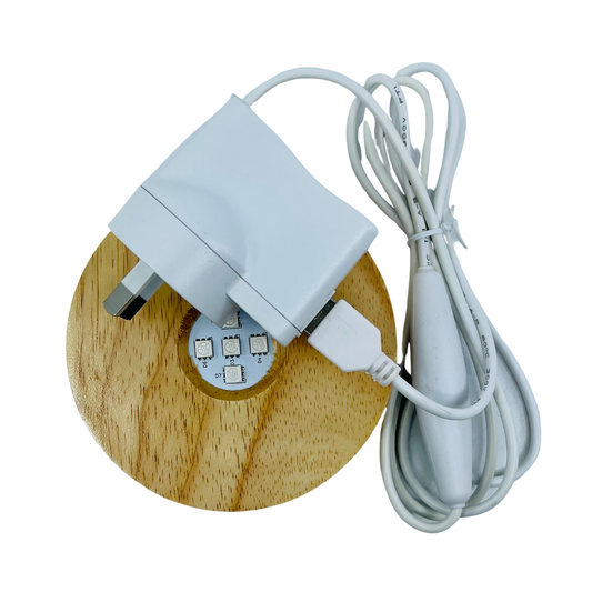 Multicolour LED Light with Wooden Base