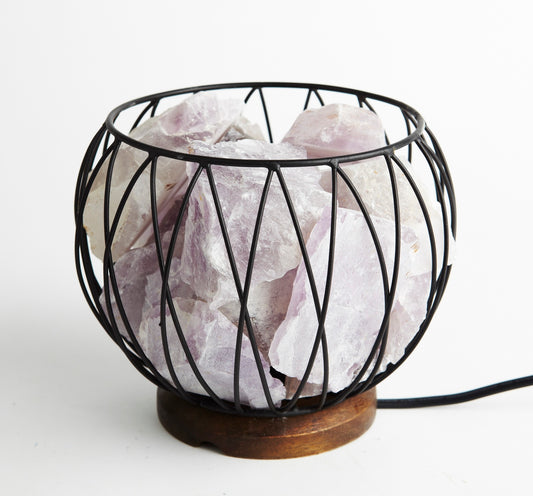Amethyst Crystal Cage Lamp