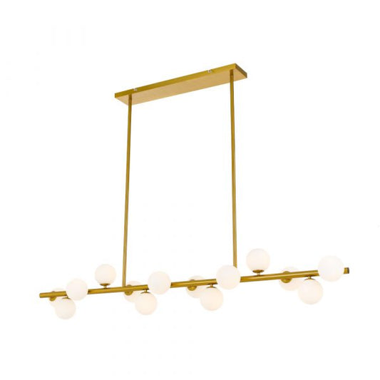 Moran 14 Light Bar Rod Pendant Light with Glass Spheres