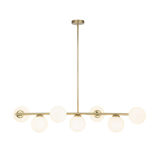 Preston 7Lt Brushed Brass Pendant