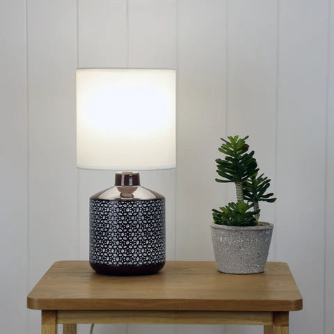 Celia Ceramic Table Lamp with Drum Shade