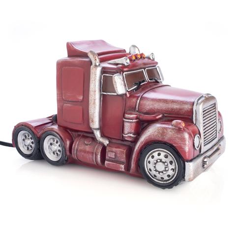 Red Metal Look Truck Kids Table Lamp