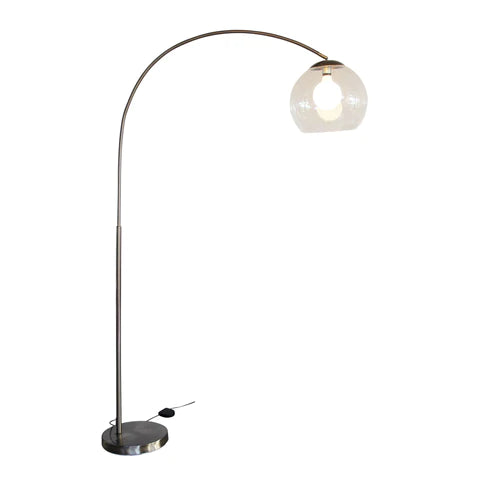 Over Arc Standing Floor Lamp with Clear Acrylic Dome Shade