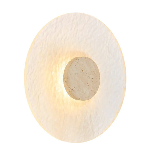 Tavia LED Wall Light Round Acrylic & Travertine Centre