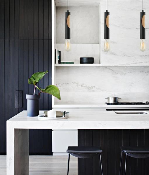 Ida 1Lt Tube Pendant with Oak Timber