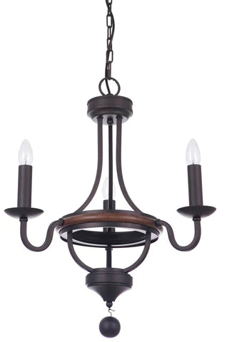 Lakewood American Lantern Chandelier Pendant Light Matt Timber/Black/Bronze