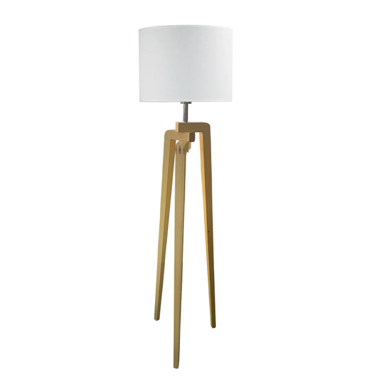 Lund Tripod Oak Timber Floor Lamp