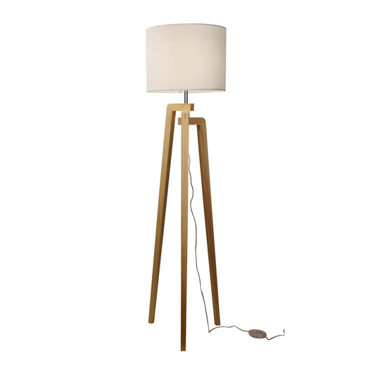 Lund Tripod Oak Timber Floor Lamp