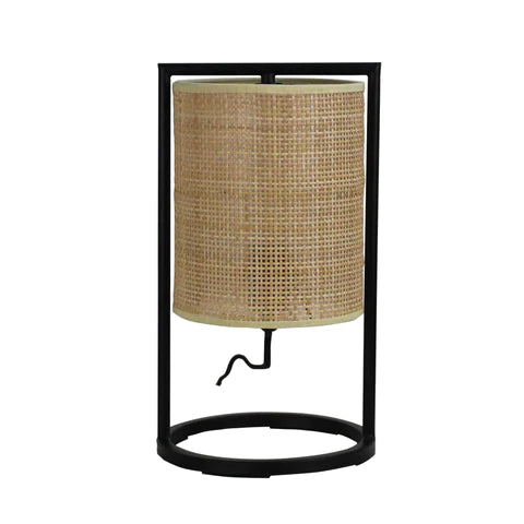 Mandalay Natural Rattan Shade Table Lamp Black