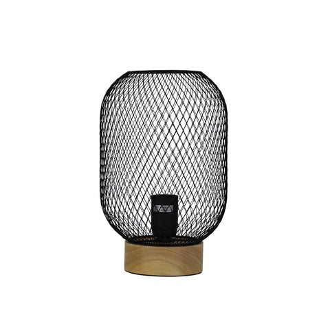 Tilda Mesh Table Lamp with Oak Timber