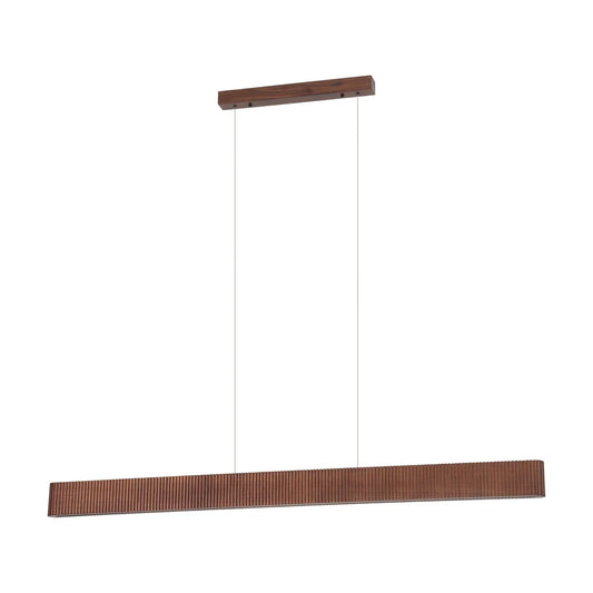 Mitchell LED Linear Bar Pendant Light Fluted Timber