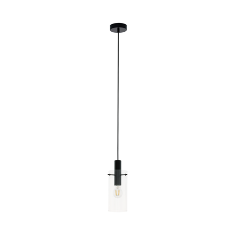 Montefino Clear Glass Pendant Light Black