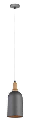 Byron 1LT Metal Pendant Light Grey/Oak