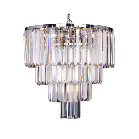 Celestial 5Lt 4 Tier Cascade Crystal Chandelier Pendant Light Chrome/Clear