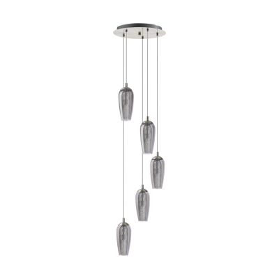 Farsala 5 Light Smoked Glass Pendant