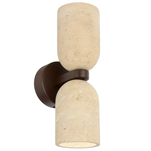 Kario Twin Up/Down Wall Light Travertine Beige Brown