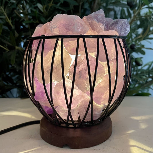 Amethyst Crystal Cage Lamp