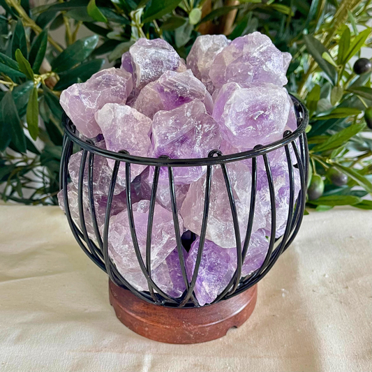 Amethyst Crystal Cage Lamp