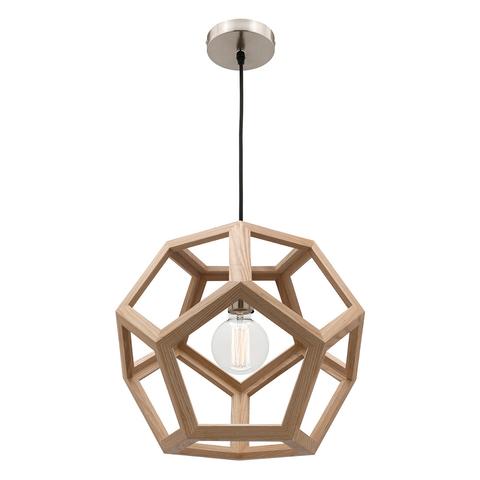 Peeta 1LT Pendant Light Wood Oak