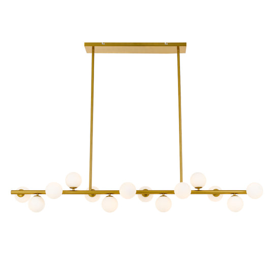 Moran 14 Light Bar Rod Pendant Light with Glass Spheres