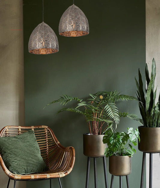 Sari1 1Lt Embossed Moroccan Pendant Light