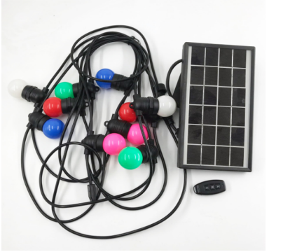 Solar Powered 8M RGB Dimmable LED Festoon Party Light Set with Remote Control