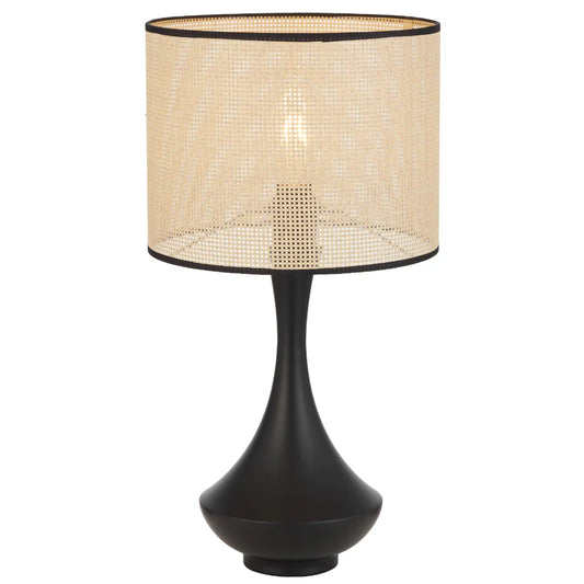 Claris Table Lamp with Drum Rattan Shade