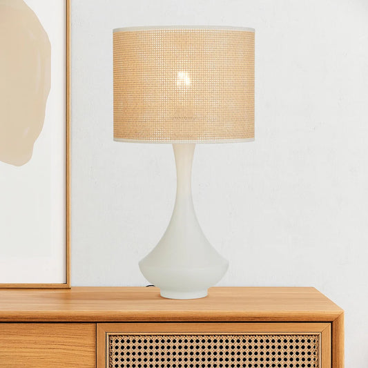 Claris Table Lamp with Drum Rattan Shade
