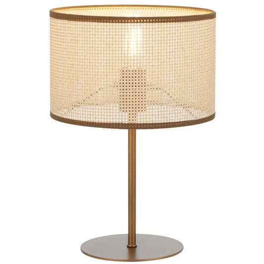 Velice Table Lamp with Drum Rattan Shade