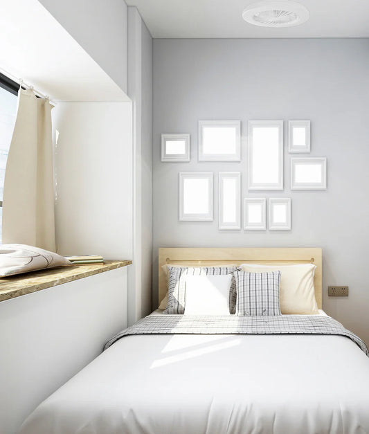 VIFTU: Interior Low Profile DC Surface Mounted Ceiling Fan with LED Tri-CCT Light