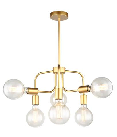 Hexa 6 Light Matt Gold Pendant