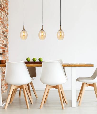 Brote 1Lt Teardrop Glass Pendant Light