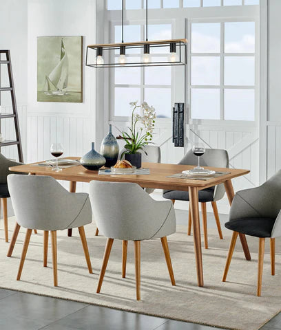 Virun 4Lt Black/Wood Pendant Light