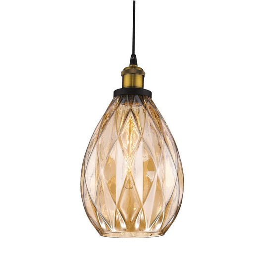 Evelyn Patterned Glass Pendant Light