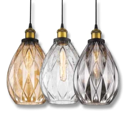 Evelyn Patterned Glass Pendant Light
