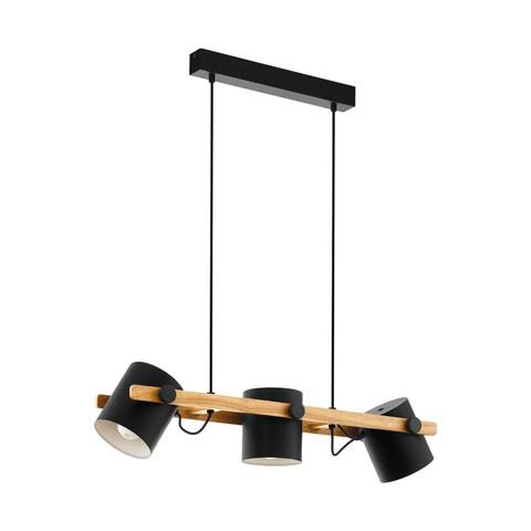 Hornwood 3Lt Bar Pendant Light Oak Timber/Black