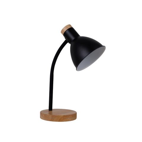 Merete Metal Adjustable Reading Table Lamp with Oak Timber