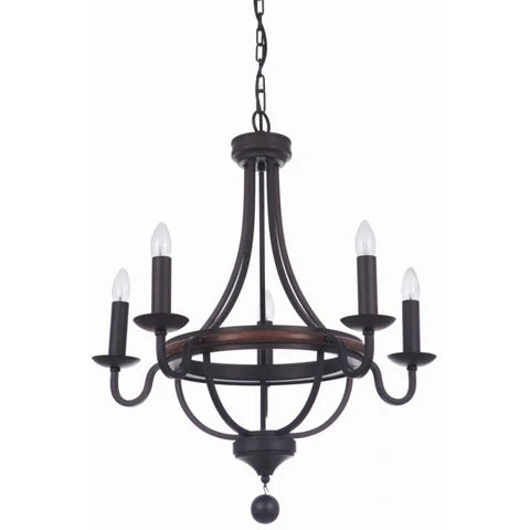 Lakewood American Lantern Chandelier Pendant Light Matt Timber/Black/Bronze