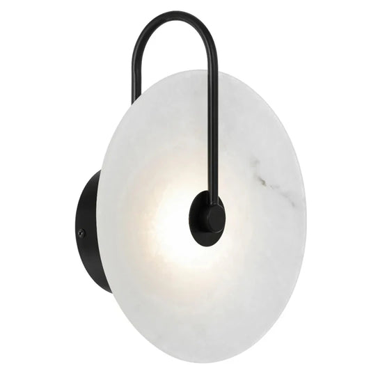 Zonder Alabaster LED Round Stone Disc Wall Light