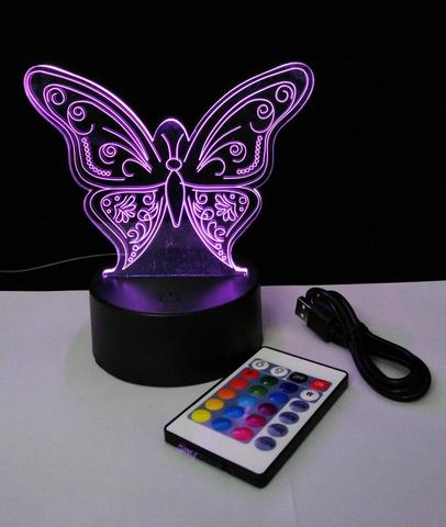 3D LED Lamp Night Light Available Owl/Butterfly/Soccer Ball/Dinosaur/Bear
